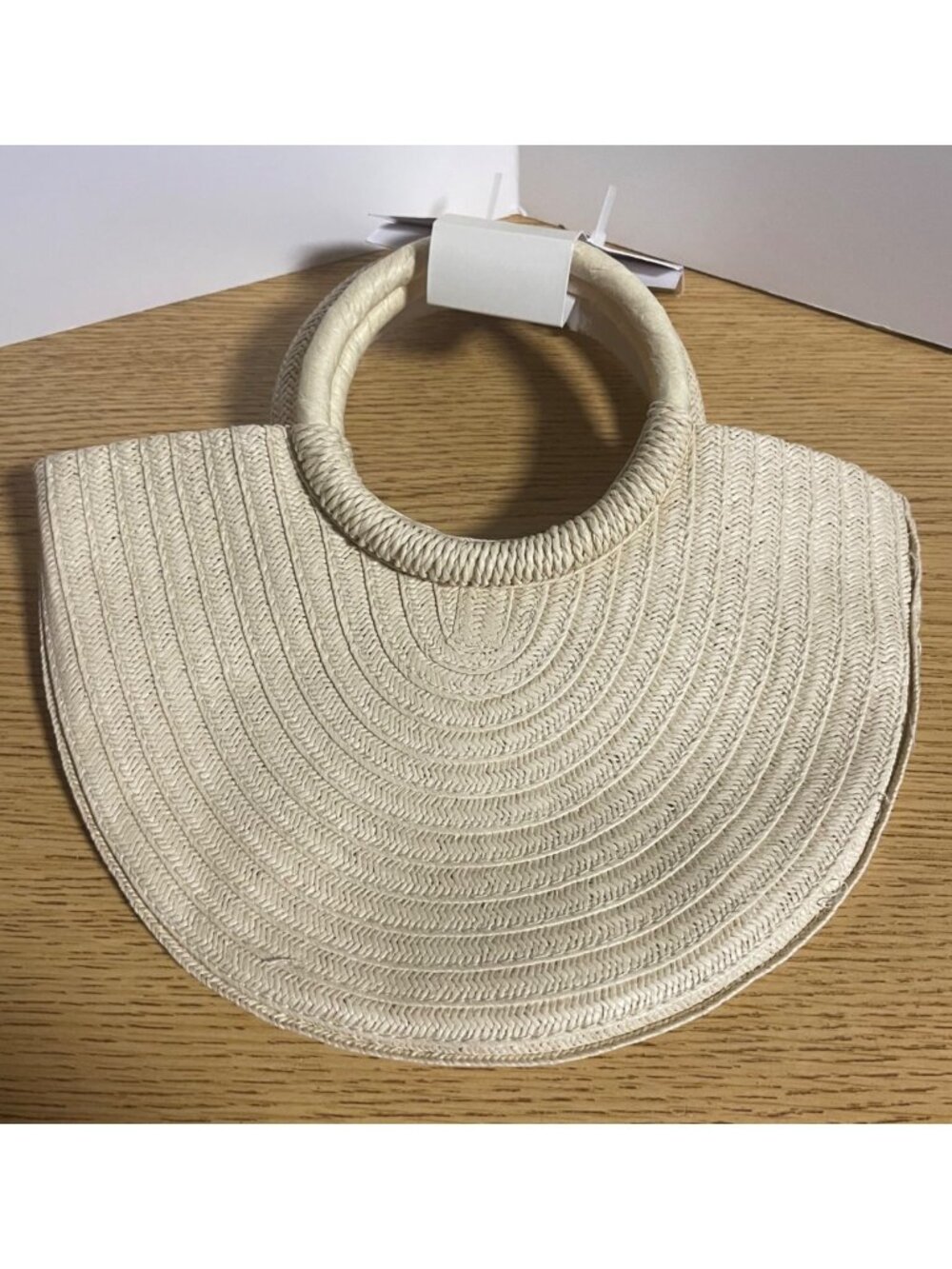 Woven Straw Half Moon Handbag Circular Handles Matching Headband Max Studio Kids